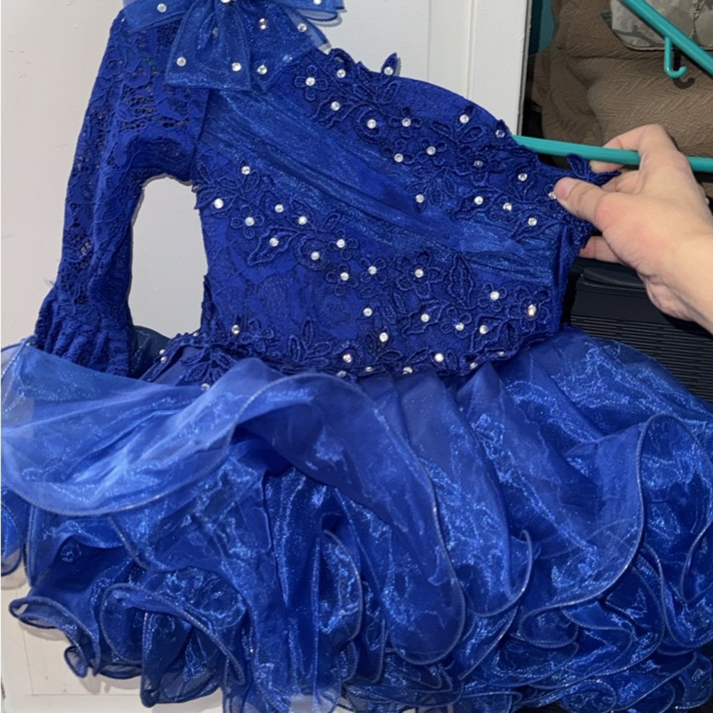 Others Follow Royal Blue Lace Kids Dress